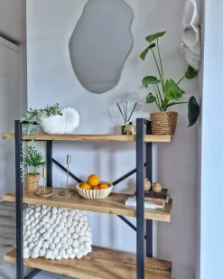 Mobile con 3 ripiani TIMBER 111 cm Marrone chiaro