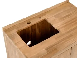 Mobile da cucina per esterni con lavello VENOSA Legno d'acacia Marrone/Argento