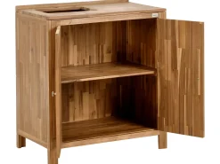 Mobile da cucina per esterni con lavello VENOSA Legno d'acacia Marrone/Argento