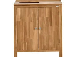 Mobile da cucina per esterni con lavello VENOSA Legno d'acacia Marrone/Argento