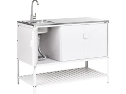 Mobile da cucina per esterni con lavello MAENZA Metallo Bianco
