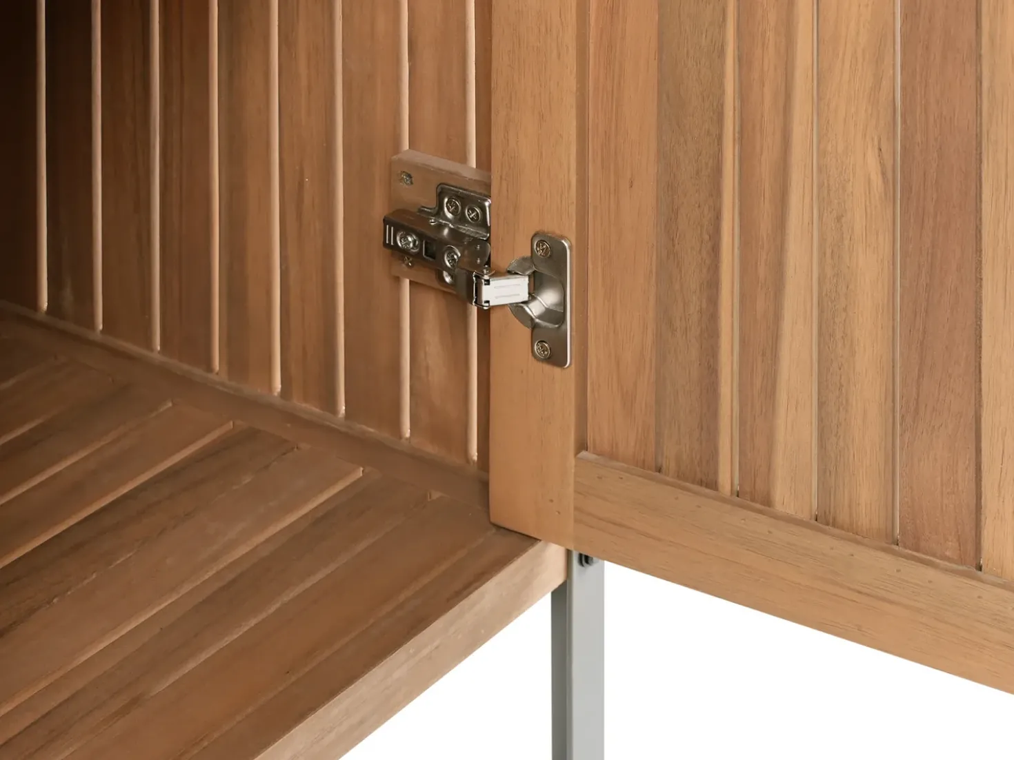Mobile da cucina per esterni con lavello IVREA Legno di acacia certificato Marrone/Argento
