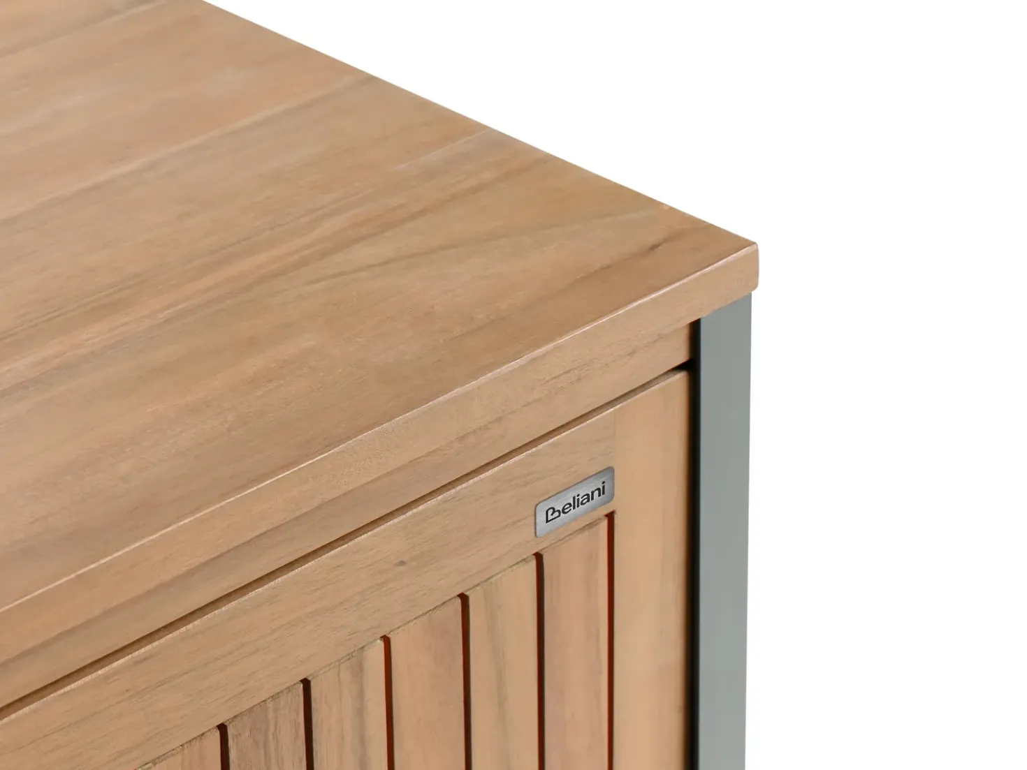 Mobile da cucina per esterni con lavello IVREA Legno di acacia certificato Marrone/Argento