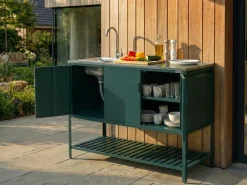 Mobile da cucina per esterni con lavello MAENZA Metallo Verde