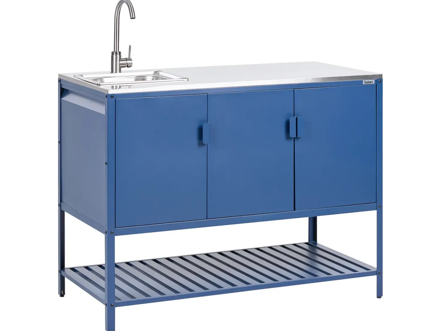 Mobile da cucina per esterni con lavello MAENZA Metallo Blu