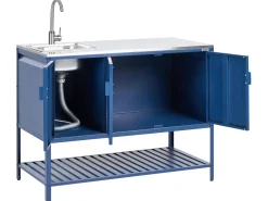 Mobile da cucina per esterni con lavello MAENZA Metallo Blu