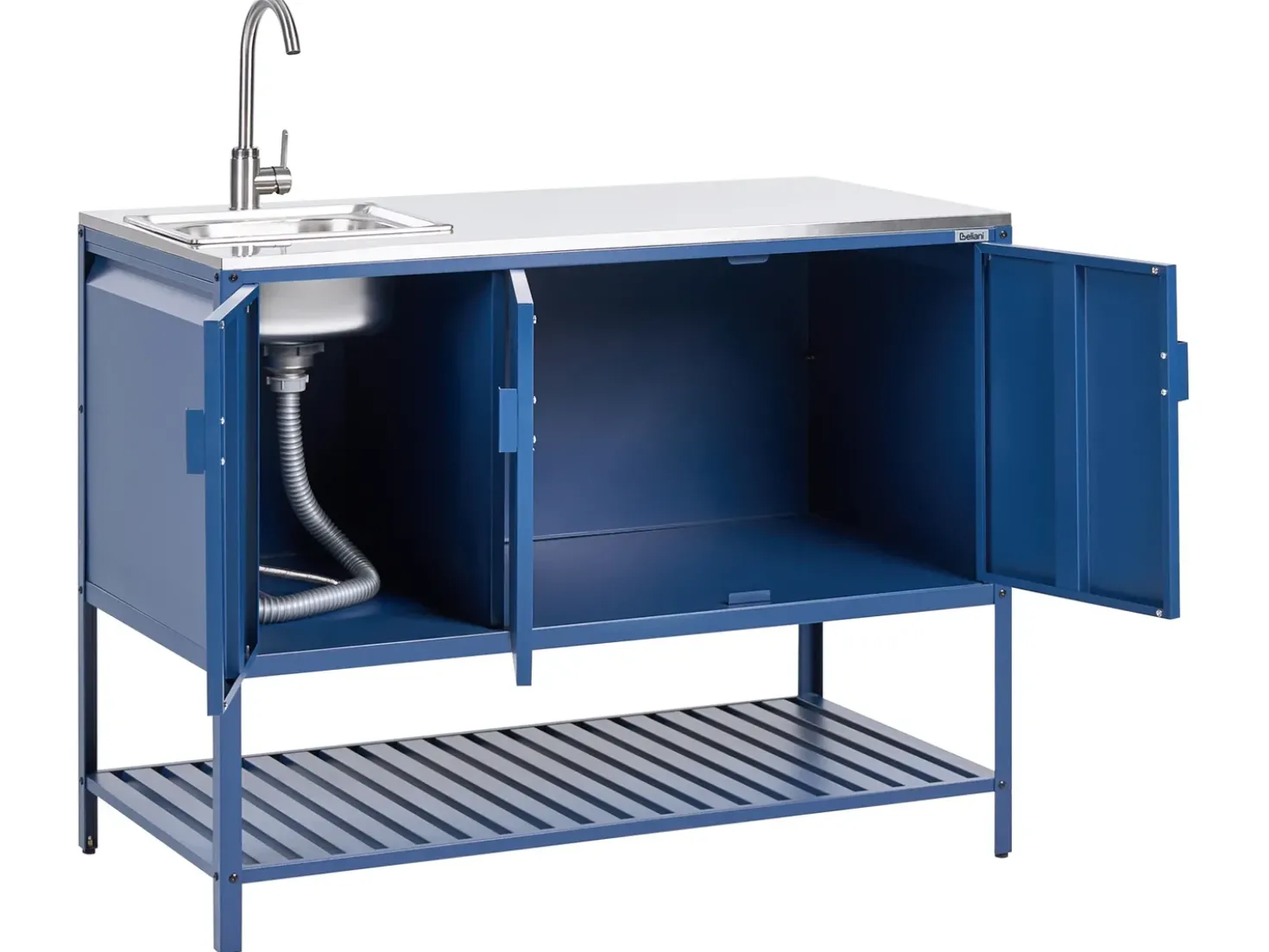 Mobile da cucina per esterni con lavello MAENZA Metallo Blu