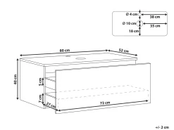 Mobile lavabo a parete ALZIRA 80 cm Bianco