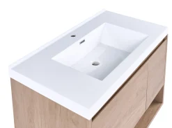 Mobile lavabo a parete con lavabo UMAYO Marrone chiaro