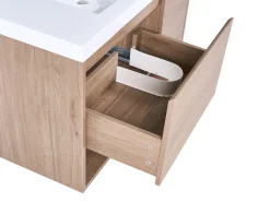 Mobile lavabo a parete con lavabo UMAYO Marrone chiaro