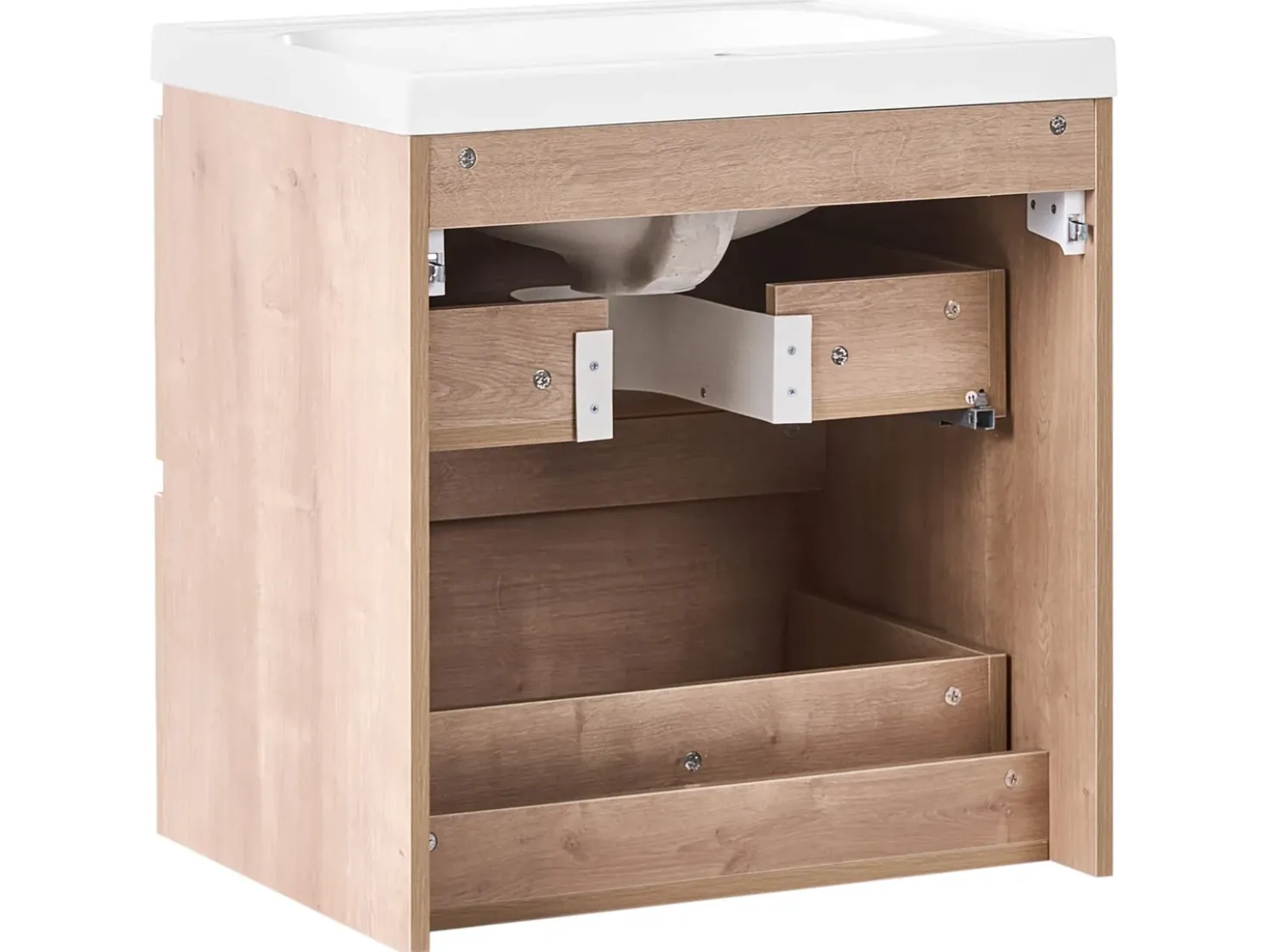 Mobile lavabo a parete con lavabo LAGOA Marrone chiaro
