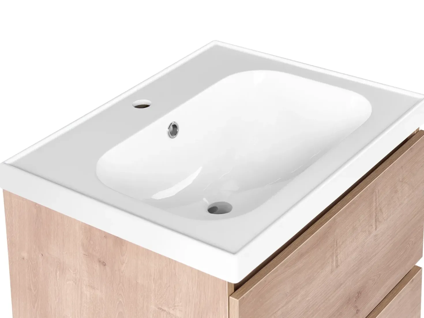 Mobile lavabo a parete con lavabo LAGOA Marrone chiaro
