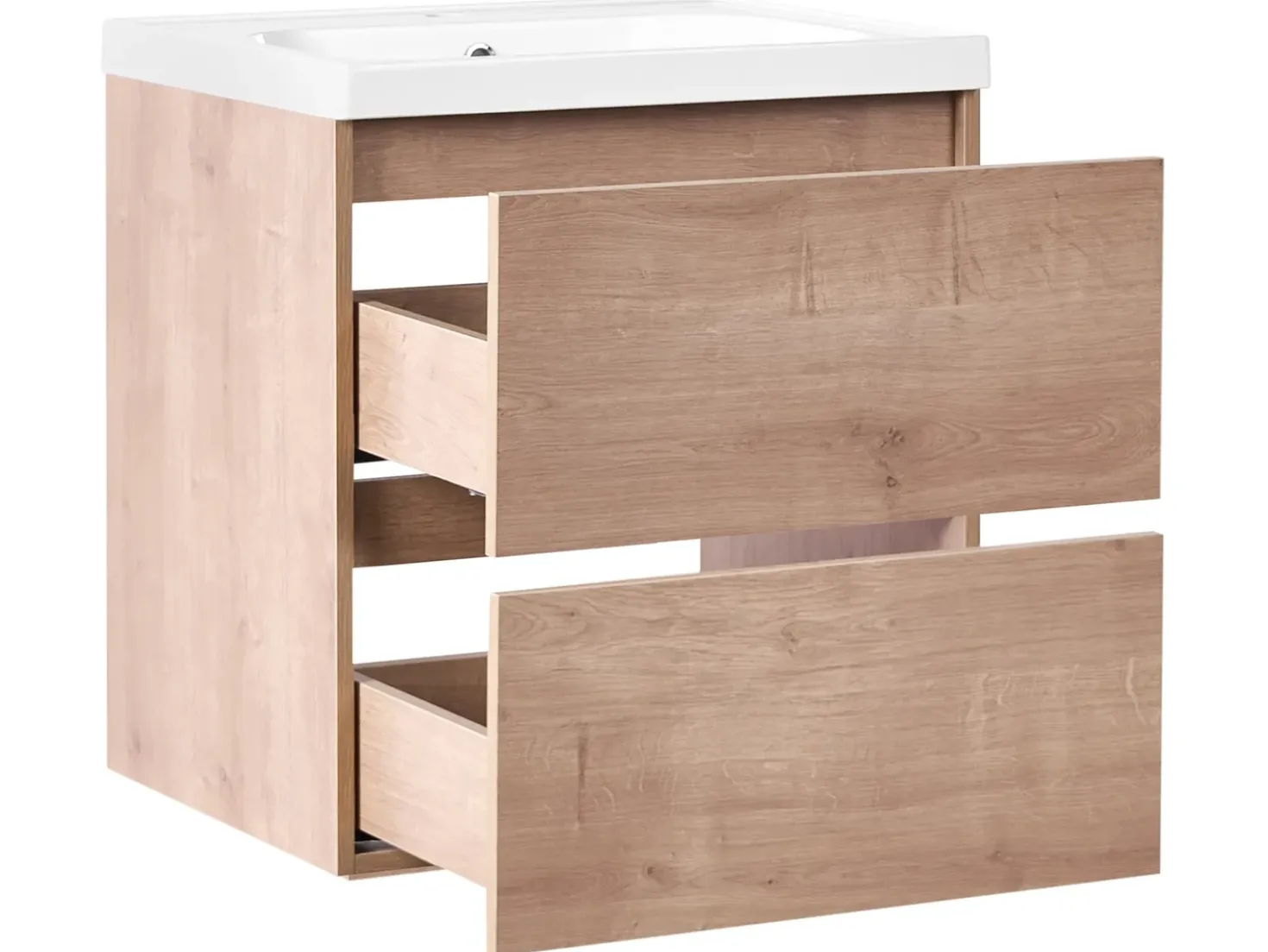 Mobile lavabo a parete con lavabo LAGOA Marrone chiaro