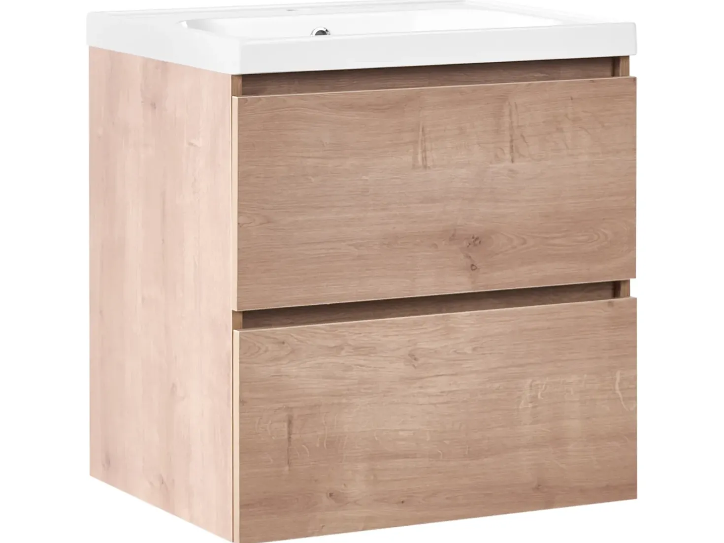 Mobile lavabo a parete con lavabo LAGOA Marrone chiaro