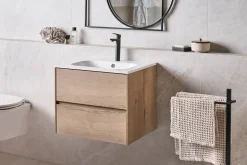 Mobile lavabo a parete con lavabo VITA Marrone chiaro