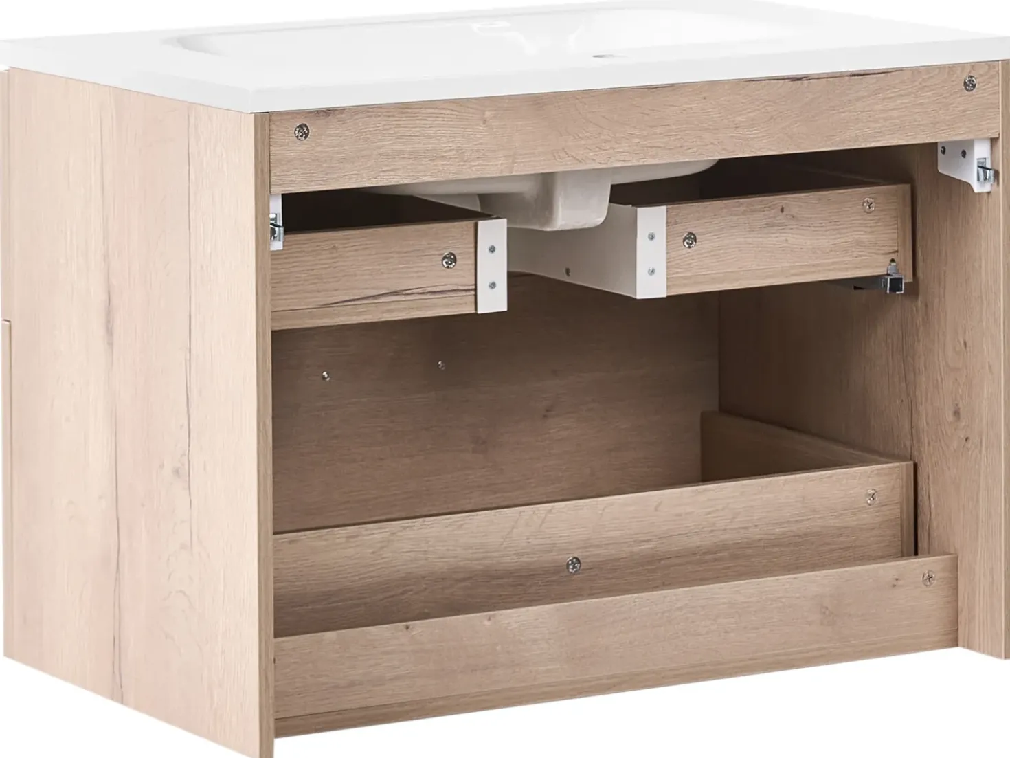 Mobile lavabo a parete con lavabo VITA Marrone chiaro
