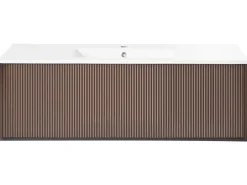 Mobile lavabo a parete con lavabo MADIDI Marrone