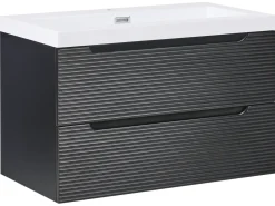 Mobile lavabo a parete con lavabo MAKANA Nero