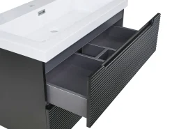 Mobile lavabo a parete con lavabo MAKANA Nero