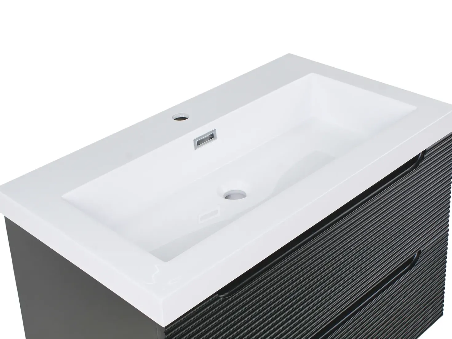 Mobile lavabo a parete con lavabo MAKANA Nero