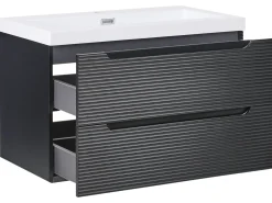 Mobile lavabo a parete con lavabo MAKANA Nero