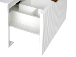 Mobile lavabo a parete con lavabo con impugnatura dorata TILCARA Bianco