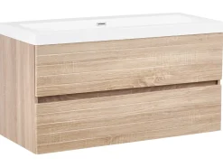 Mobile lavabo a parete con lavabo URUCU Marrone chiaro