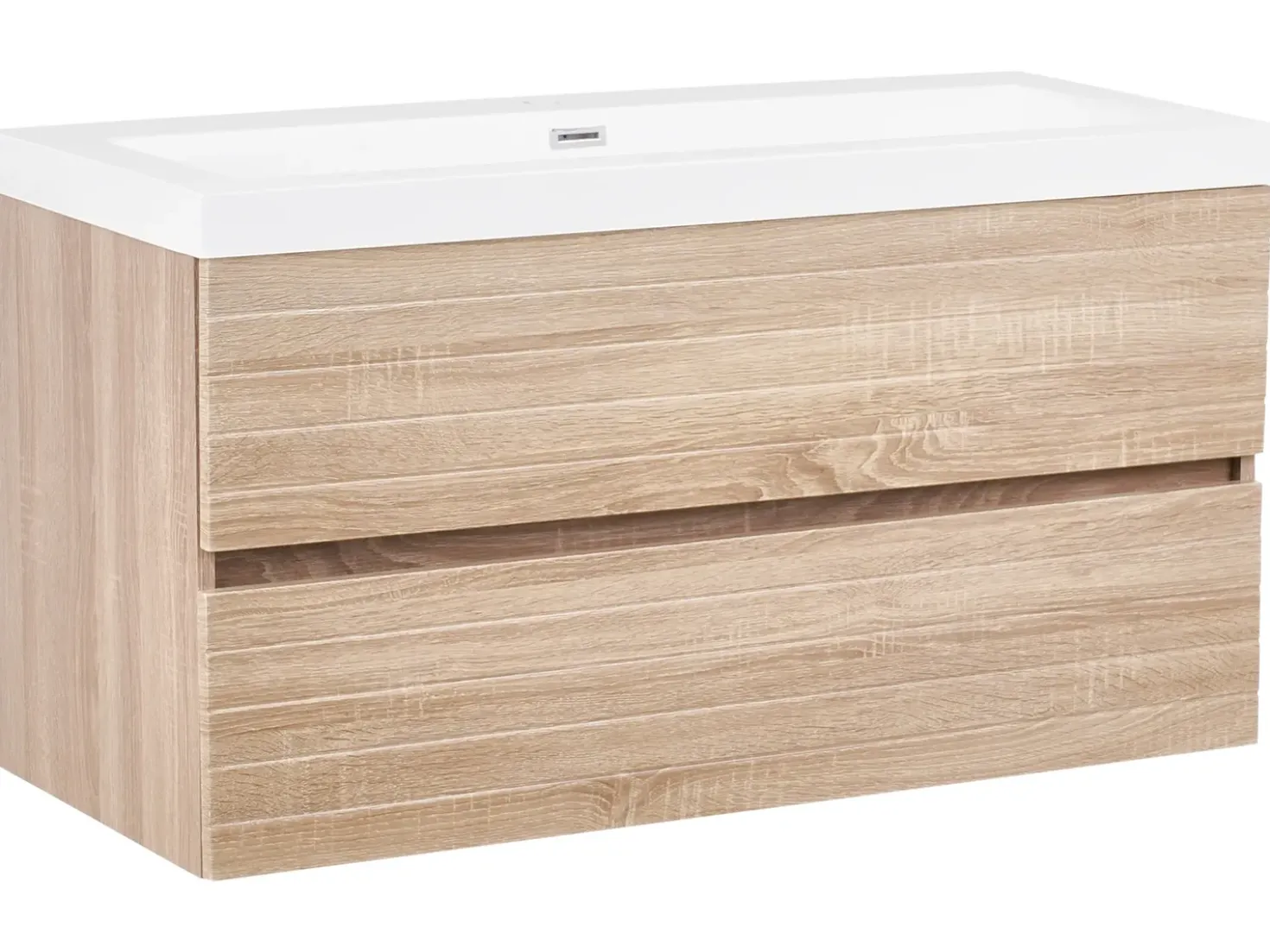 Mobile lavabo a parete con lavabo URUCU Marrone chiaro