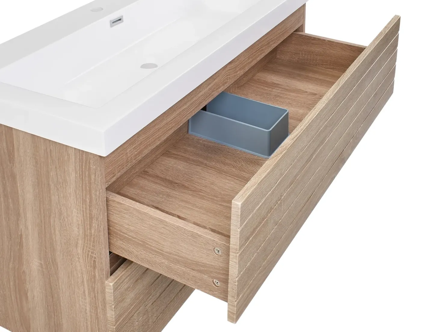 Mobile lavabo a parete con lavabo URUCU Marrone chiaro