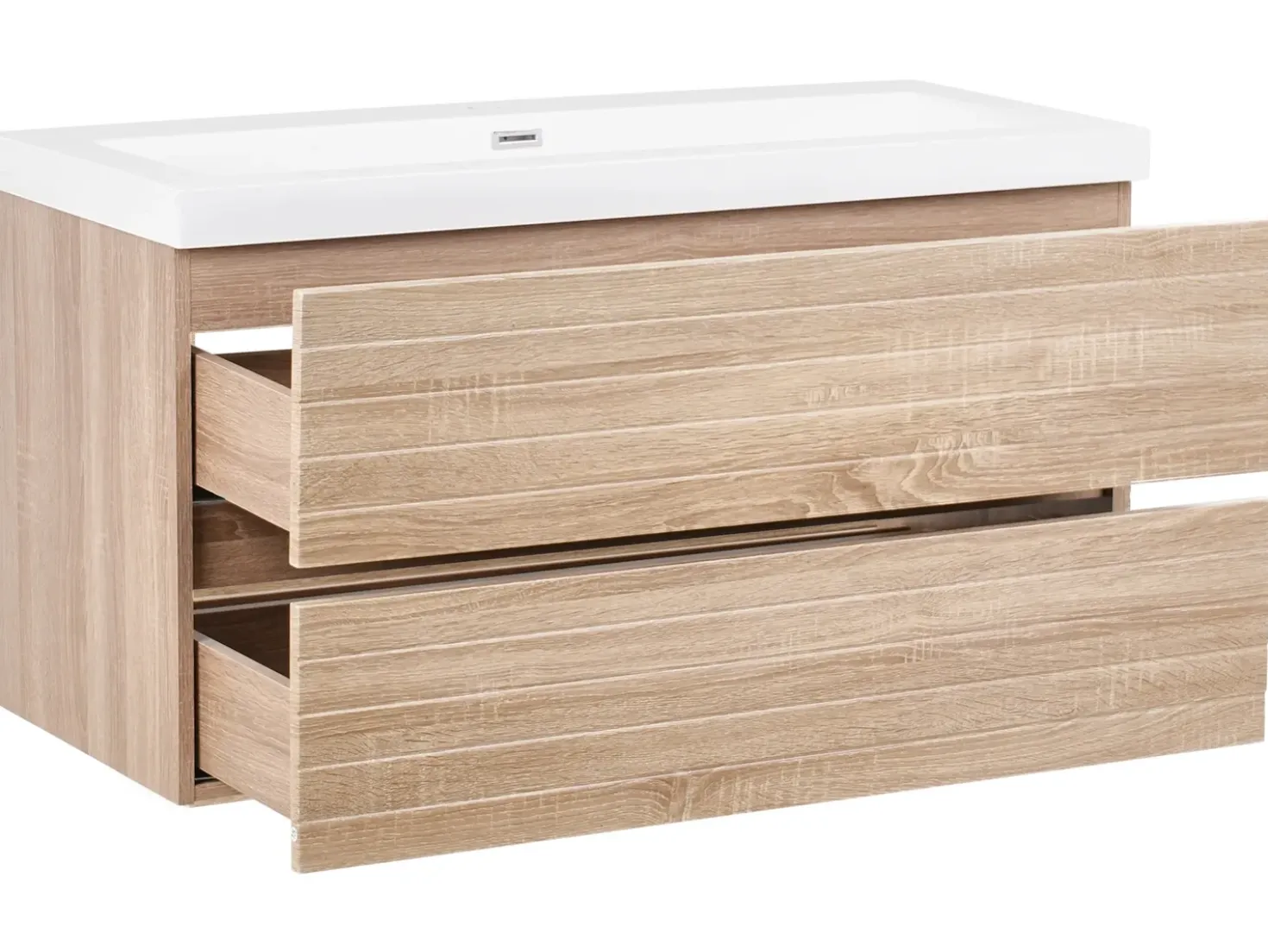 Mobile lavabo a parete con lavabo URUCU Marrone chiaro