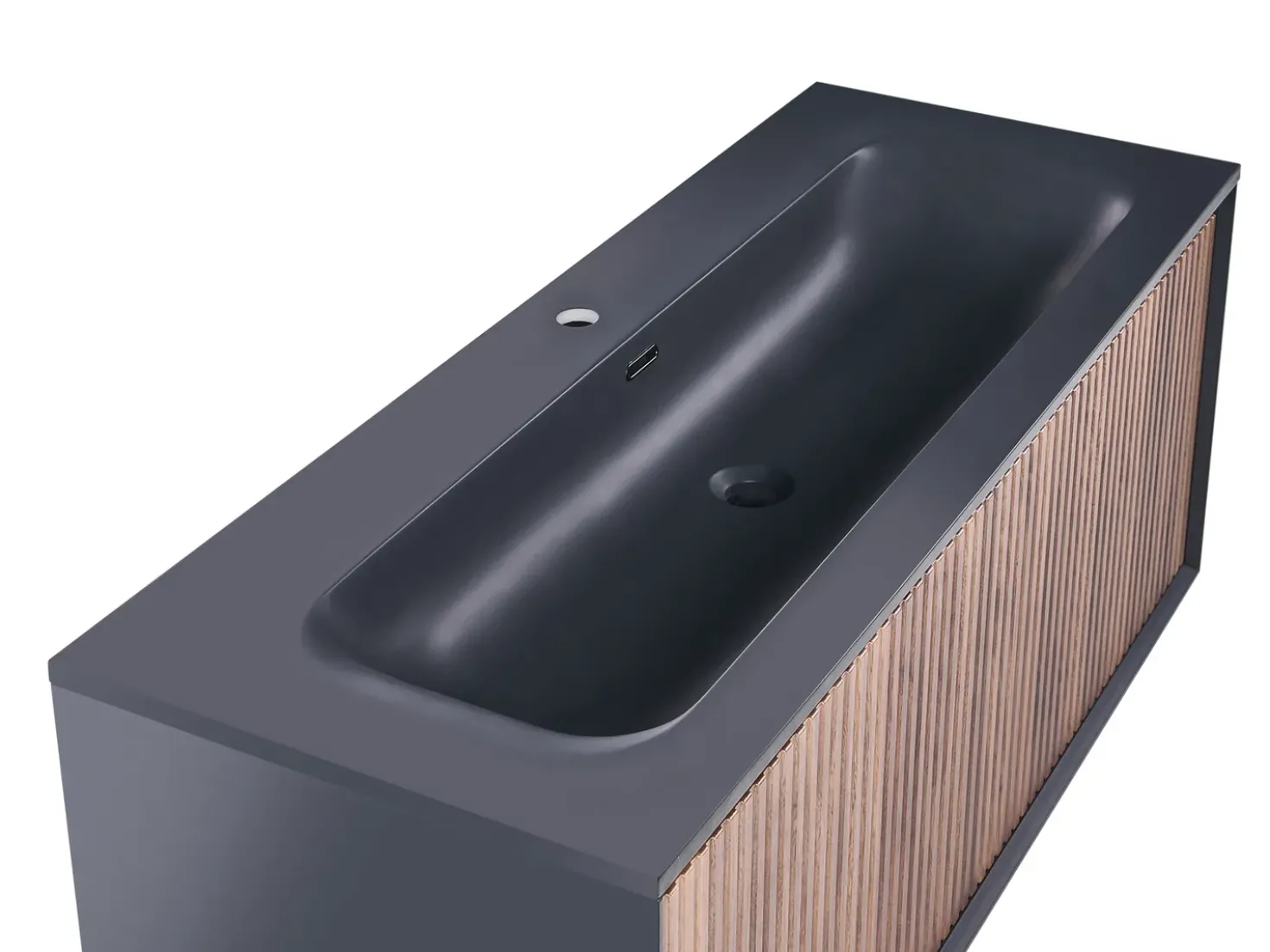 Mobile lavabo a parete con lavabo TITICACA Marrone scuro