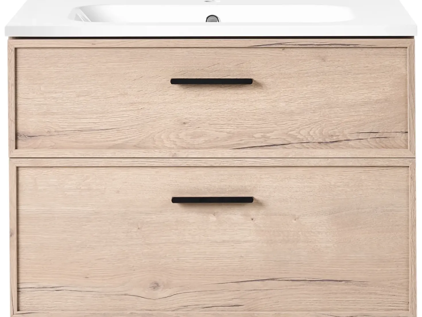 Mobile lavabo a parete con lavabo YELCHO Marrone chiaro