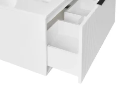 Mobile lavabo a parete con lavabo con impugnatura nera TILCARA Bianco