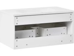 Mobile lavabo a parete con lavabo con impugnatura nera TILCARA Bianco