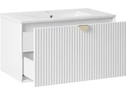 Mobile lavabo a parete con lavabo BONAIRE Bianco