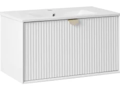 Mobile lavabo a parete con lavabo BONAIRE Bianco