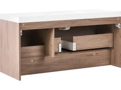 Mobile lavabo a parete con lavabo UMAYO Marrone chiaro