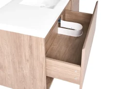 Mobile lavabo a parete con lavabo UMAYO Marrone chiaro