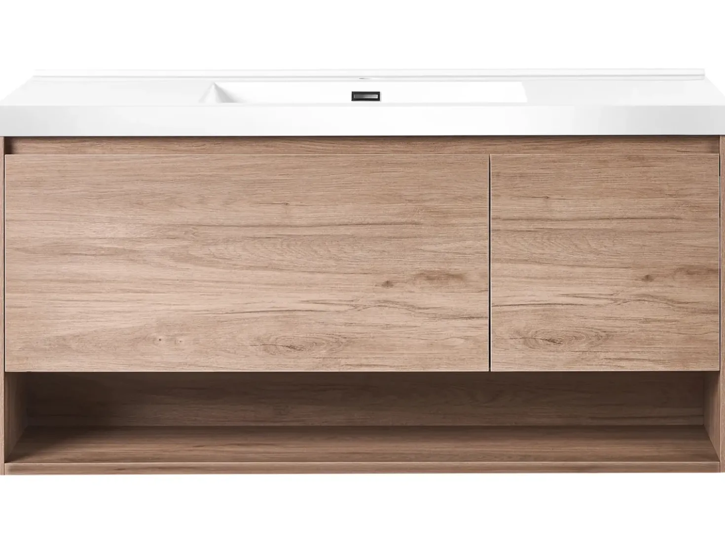 Mobile lavabo a parete con lavabo UMAYO Marrone chiaro