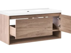 Mobile lavabo a parete con lavabo UMAYO Marrone chiaro