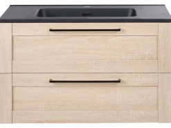 Mobile lavabo a parete con lavabo TARIJA Marrone chiaro