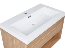 Mobile lavabo a parete con lavabo BERBICE Marrone chiaro