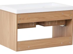 Mobile lavabo a parete con lavabo BERBICE Marrone chiaro