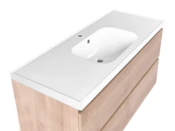 Mobile lavabo a parete con lavabo LAGOA Marrone chiaro