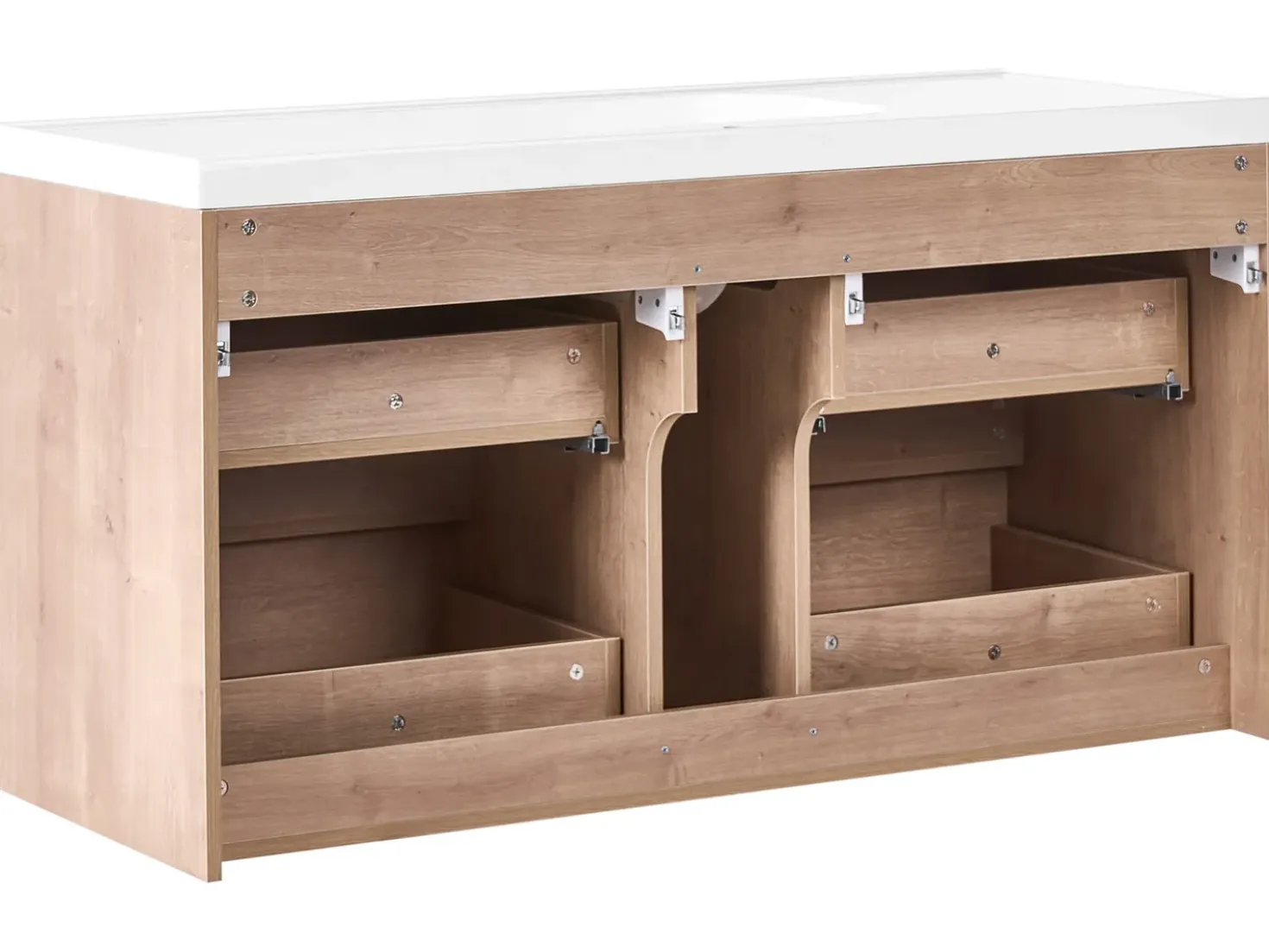 Mobile lavabo a parete con lavabo LAGOA Marrone chiaro