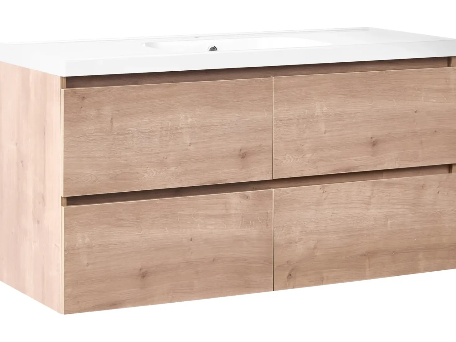Mobile lavabo a parete con lavabo LAGOA Marrone chiaro