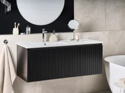 Mobile lavabo a parete con lavabo TIETE Nero