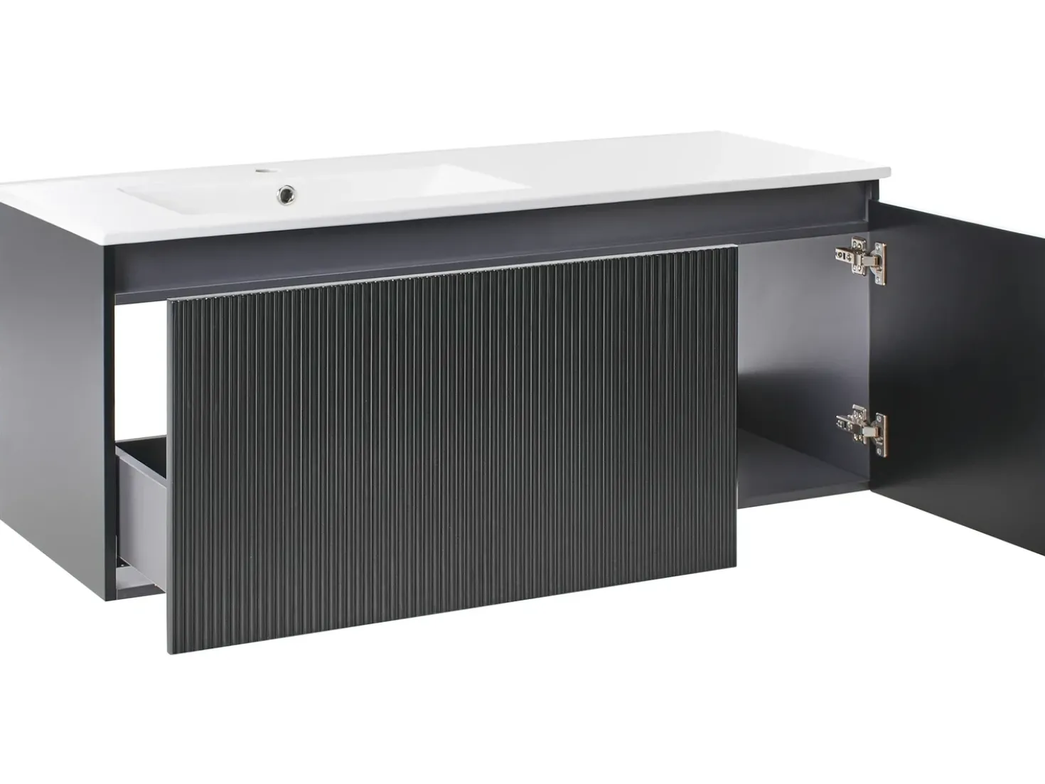 Mobile lavabo a parete con lavabo TIETE Nero