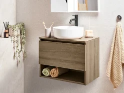 Mobile lavabo a parete NATAL 60 cm Marrone chiaro