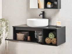 Mobile lavabo a parete RUPANCO 80 cm Nero
